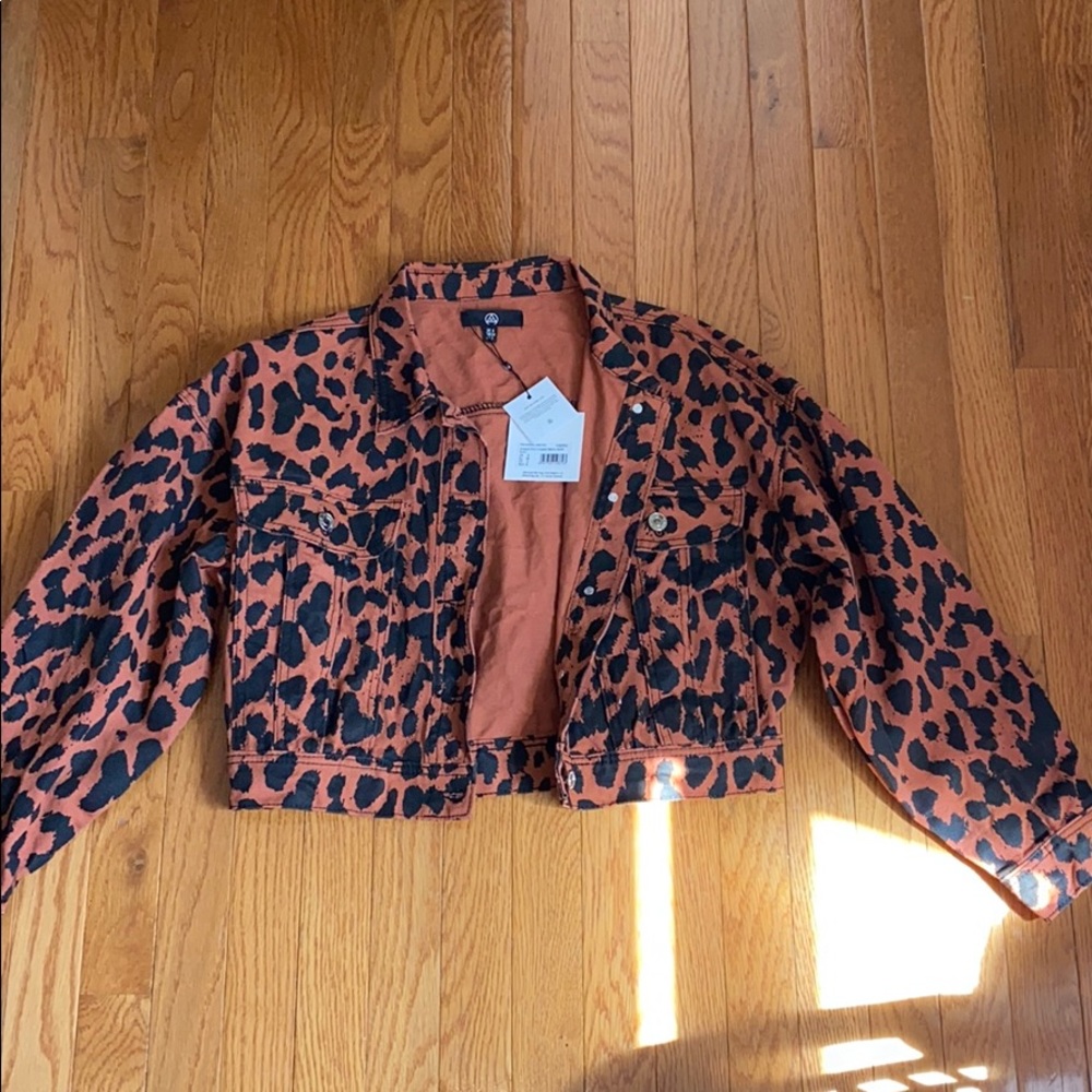 Leopard denim jacket